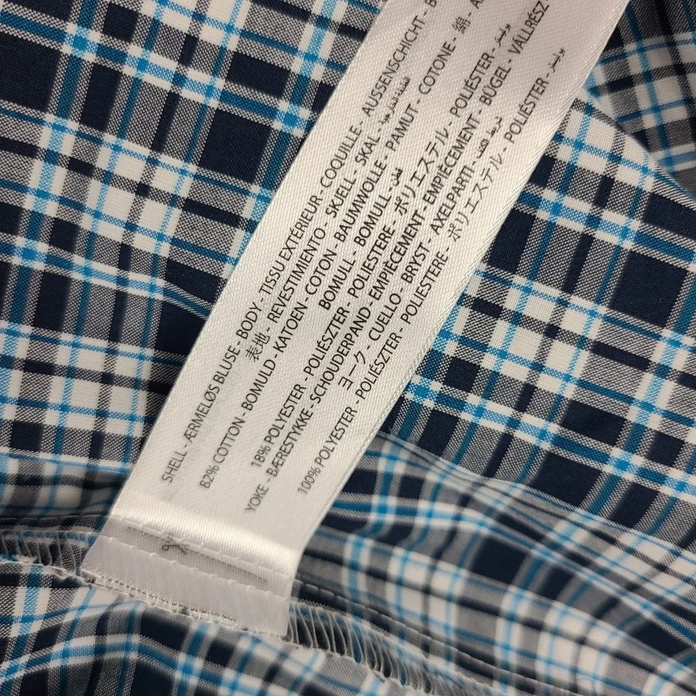 ARIAT Pro Series Shirt Men Large Blue Plaid Vented Preppy Button Up Short Sleeve